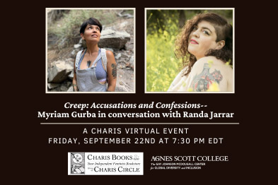 Myriam Gurba with Randa Jarrar Charis Books virtual event flyer